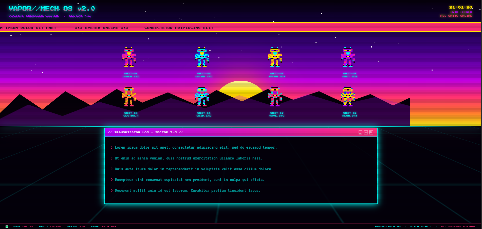VAPOR//MECH OS preview